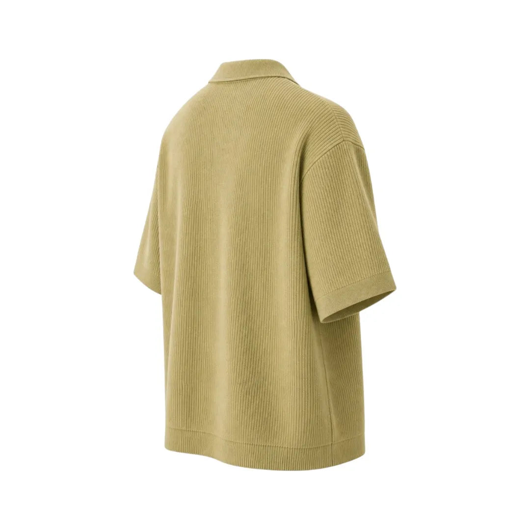G-Thangz Men's Contrast Collar Polo Shirt Brown Regular Fit Short Sleeve Medium (M)