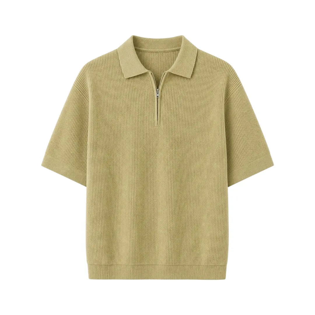 G-Thangz Men's Contrast Collar Polo Shirt Brown Regular Fit Short Sleeve Medium (M)